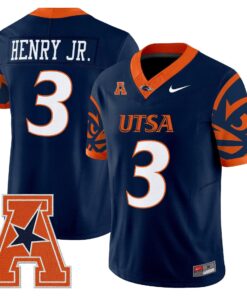 Alternative view of Robert Henry Jr Jersey #3 UTSA Roadrunners 2025 Vapor Limited V2 Stitched