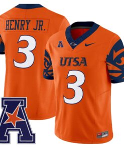 Robert Henry Jr Jersey #3 UTSA Roadrunners 2025 Vapor Limited V2 Stitched 5 Robert Henry Jr Jersey 3 UTSA Roadrunners 2025 Vapor Limited V2 Stitched Orange