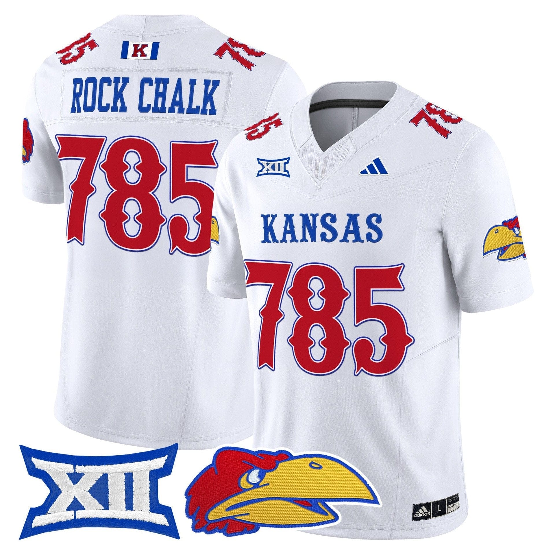 Rock Chalk Jersey #785 Kansas Jayhawks 2025 Vapor Limited Stitched 2 Rock Chalk Jersey #785 Kansas Jayhawks 2025 Vapor Limited Stitched - Image 2