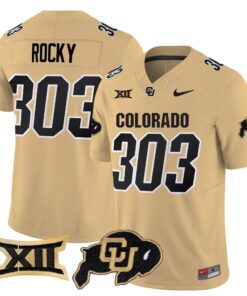 Rocky Jersey 303 Colorado Buffaloes 2025 Vapor Limited Stitched Gold