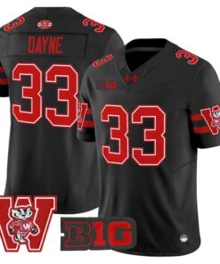 Ron Dayne Jersey #33 Wisconsin Badgers Throwback Stitched