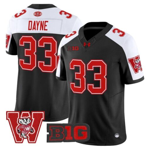 Ron Dayne Jersey #33 Wisconsin Badgers Throwback Stitched - Image 3