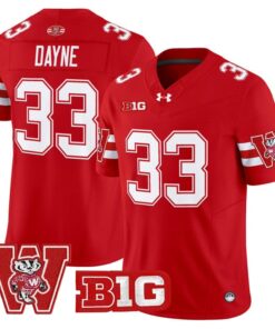 Ron Dayne Jersey 33 Wisconsin Badgers Throwback Stitched Red