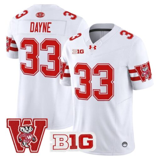Ron Dayne Jersey #33 Wisconsin Badgers Throwback Stitched - Image 2
