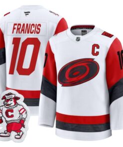 Ron Francis Jersey 10 Carolina Hurricanes 2025 26 Premium Stitched White Away