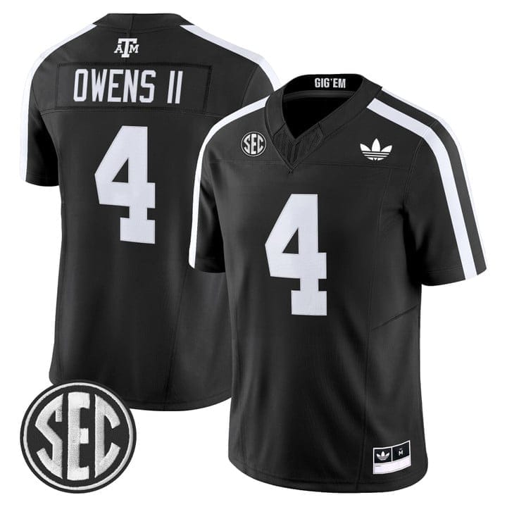 Rueben Owens II Jersey #4 Texas A&M Aggies 2025 Vapor V2 Stitched 1 Rueben Owens II Jersey #4 Texas A&M Aggies 2025 Vapor V2 Stitched