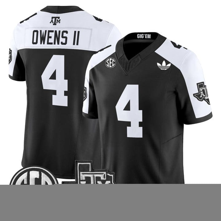 Rueben Owens II Jersey #4 Texas A&M Aggies 2025 Vapor V2 Stitched 3 Rueben Owens II Jersey #4 Texas A&M Aggies 2025 Vapor V2 Stitched - Image 3
