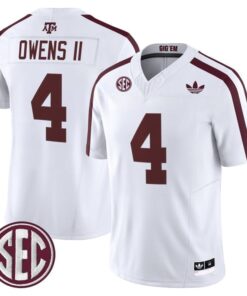 Alternative view of Rueben Owens II Jersey #4 Texas A&M Aggies 2025 Vapor V2 Stitched