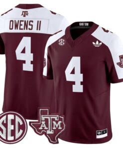 Rueben Owens II Jersey #4 Texas A&M Aggies 2025 Vapor V2 Stitched 8 Rueben Owens II Jersey 4 Texas Maroon Alter