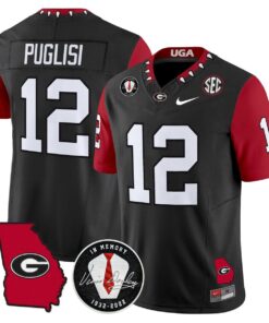 Ryan Puglisi Jersey #12 Georgia Bulldogs 2025 Vapor Limited Stitched