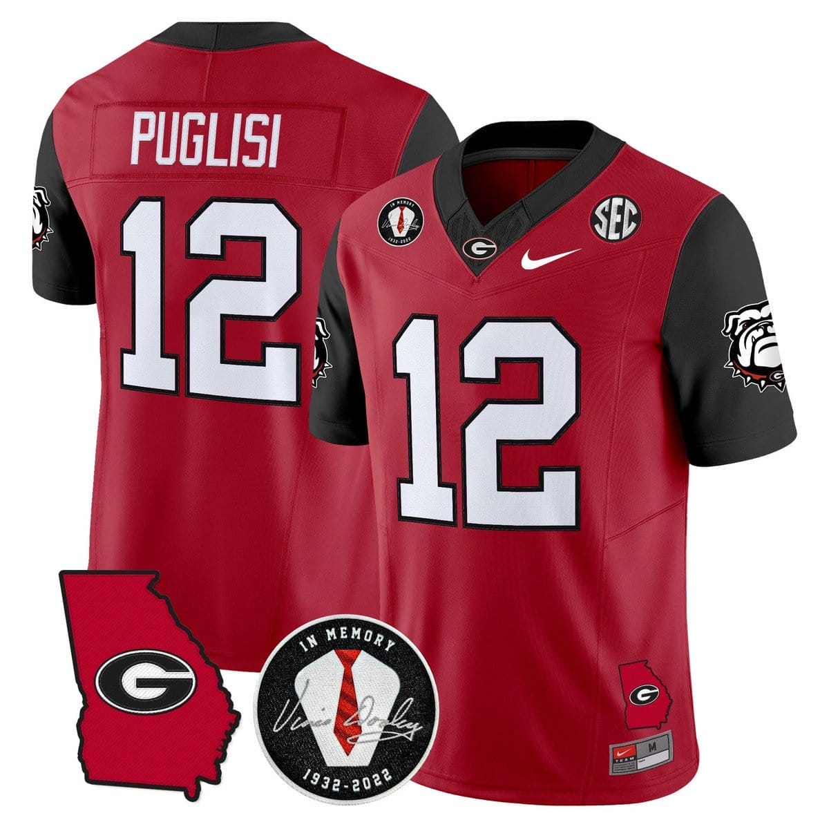 Ryan Puglisi Jersey #12 Georgia Bulldogs 2025 Vapor Limited Stitched - Image 3