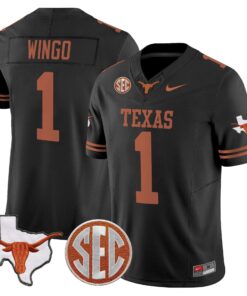 Ryan Wingo Jersey #1 Texas Longhorns 2025 State Map SEC Patch
