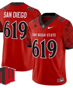 Alternative view of San Diego Jersey #619 San Diego State Aztecs 2025 Limited Stitched