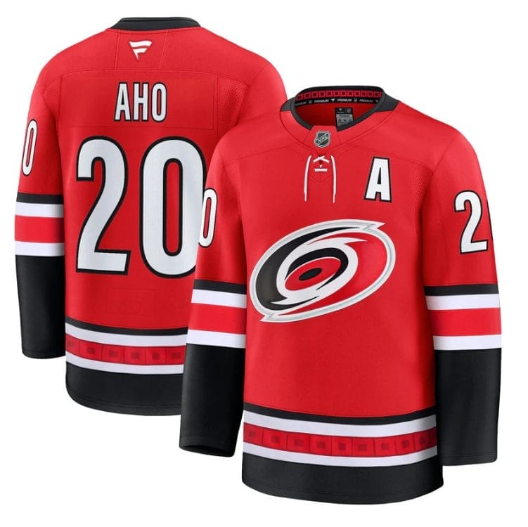 Sebastian Aho Jersey #20 Carolina Hurricanes 2025 - 26 Premium Stitched