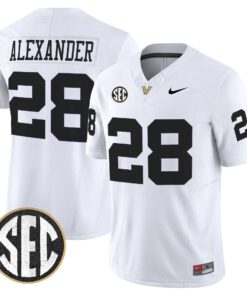Alternative view of Sedrick Alexander Jersey #28 Vanderbilt Commodores 2025 Limited Stitched