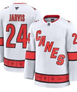 Seth Jarvis Jersey 24 Carolina Hurricanes 2025 26 Premium Stitched White