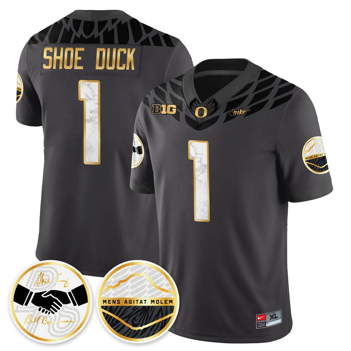 Shoe Duck Jersey #1 Oregon Ducks 2025 Shoe Duck Stitched