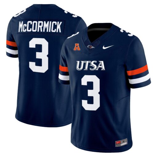 Sincere McCormick Jersey #3 UTSA Roadrunners 2025 Vapor Limited Stitched - Image 2