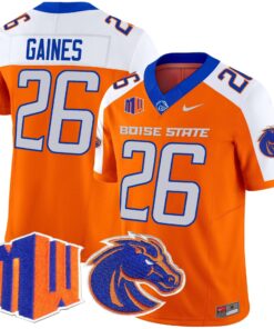 Sire Gaines Jersey 26 Boise State Broncos 2025 Vapor Stitched Orange Alternate c3cef061 d8ef 453f 8e78 68e729b96394