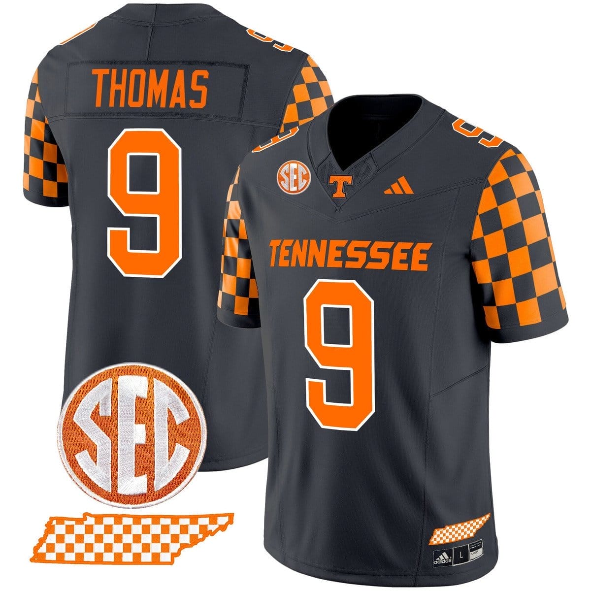 Star Thomas Jersey #9 Tennessee Vols Rebrand 2026 Checkerboard Stitched - Image 3