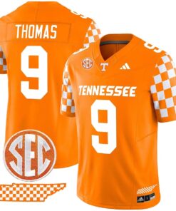 Star Thomas Jersey 9 Tennessee Vols Rebrand 2026 Checkerboard Stitched Orange