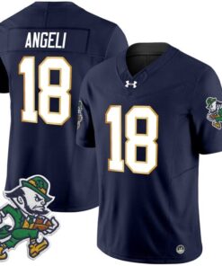 Steve Angeli Jersey 18 Notre Dame 2025 Gridiron Leprechaun Edition Navy
