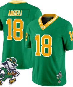 Steve Angeli Jersey 18 Notre Dame 2025 Gridiron Leprechaun Edition Throwback