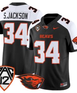 Steven Jackson Jersey 34 Oregon State Beavers 2025 Limited Stitched Black Alter