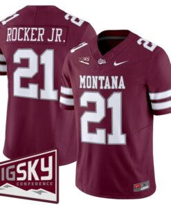 Stevie Rocker Jr Jersey #21 Montana Grizzlies 2025 Vapor Stitched Black Alter 8 Stevie Rocker Jr Stitched Maroon