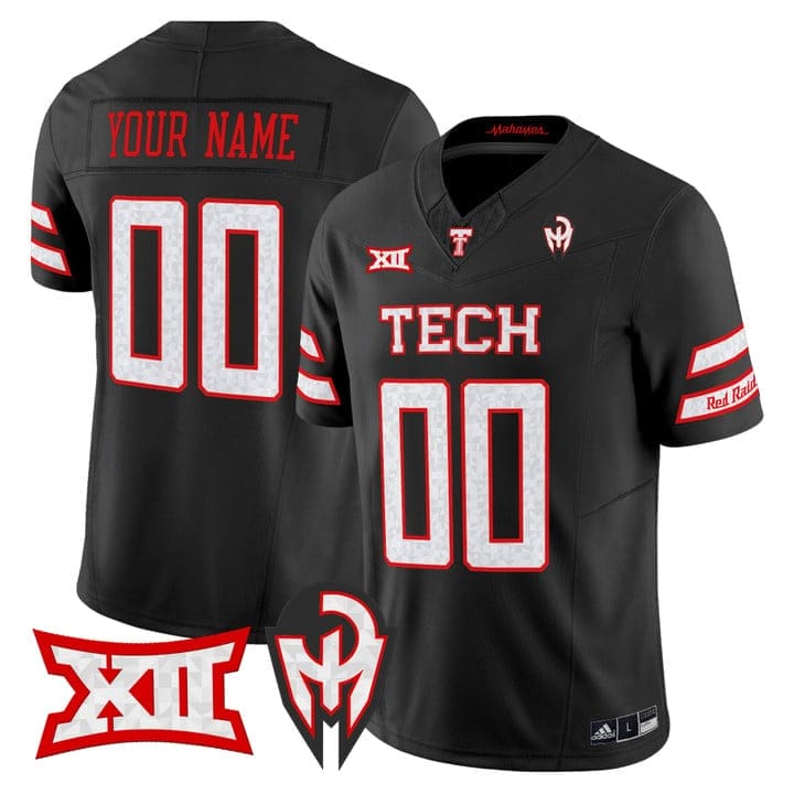 Custom Texas Tech Red Raiders Jersey Too Cold Vapor Limited Stitched 10 Stitched Black