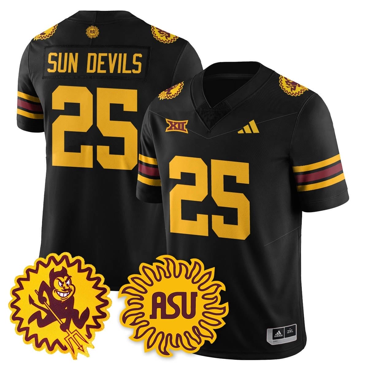 Sun Devils Jersey #25 Arizona State 1975 Throwback Uniform Stitched 1 Sun Devils Jersey #25 Arizona State 1975 Throwback Uniform Stitched