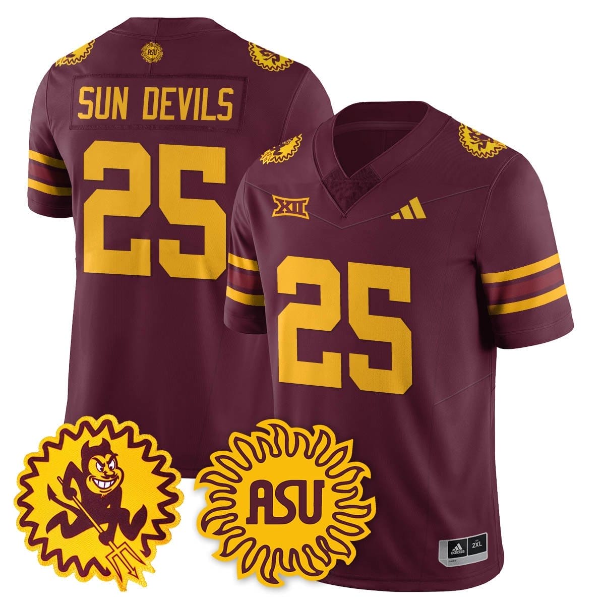 Sun Devils Jersey #25 Arizona State 1975 Throwback Uniform Stitched 4 Sun Devils Jersey #25 Arizona State 1975 Throwback Uniform Stitched - Image 4