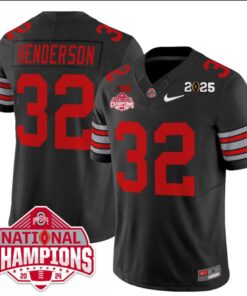 Treveyon Henderson Jersey #32 Ohio State 2025 CFP Patch National Champions