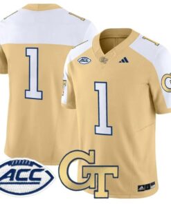 Alternative view of Team Jersey #1 Georgia Tech Yellow Jackets 2025 Limited Stitched