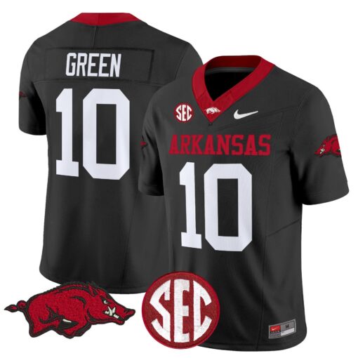 Taylen Green Jersey #10 Arkansas Razorbacks Limited Stitched