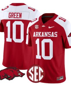 Taylen Green Jersey 10 Arkansas Razorbacks Limited Stitched Cardinal Alter
