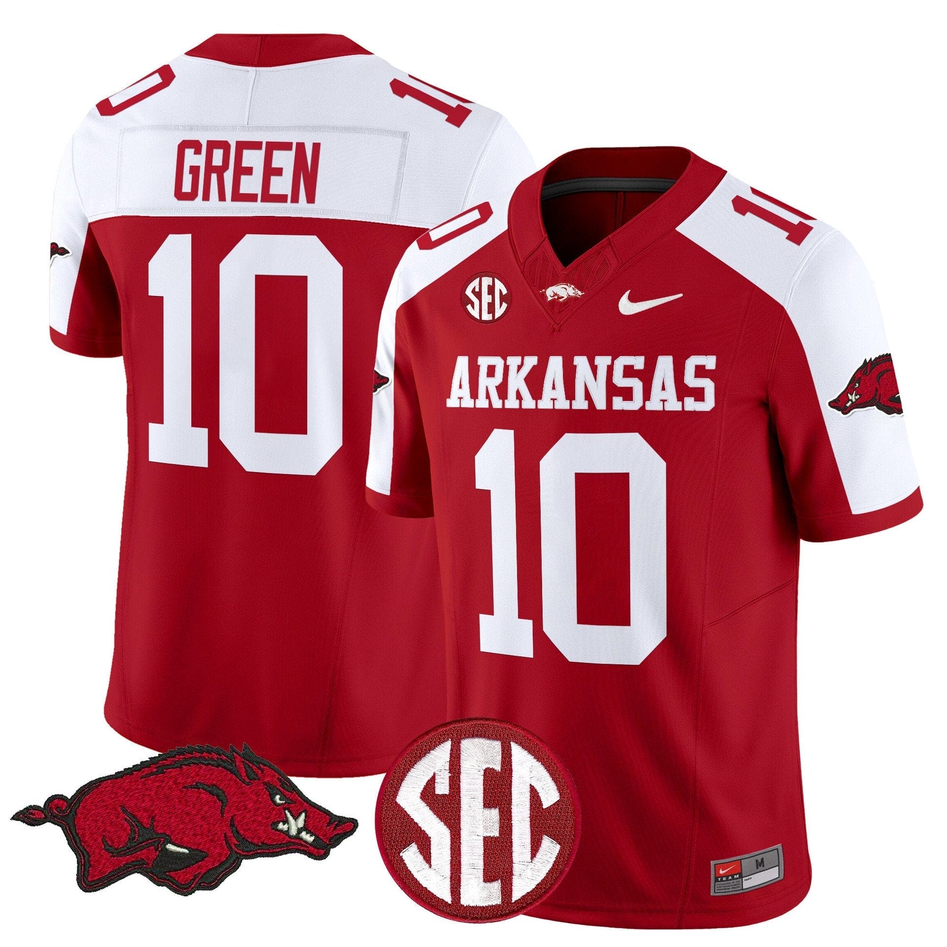 Taylen Green Jersey #10 Arkansas Razorbacks Limited Stitched - Image 4