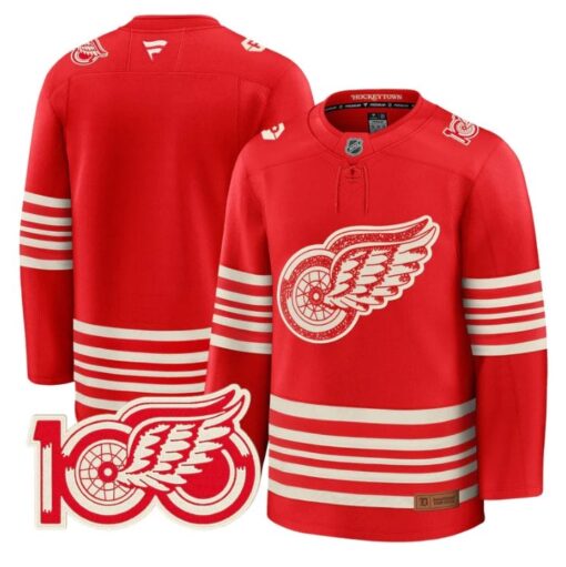 Team Jersey Detroit Red Wings Centennial Season Premium All Stitched