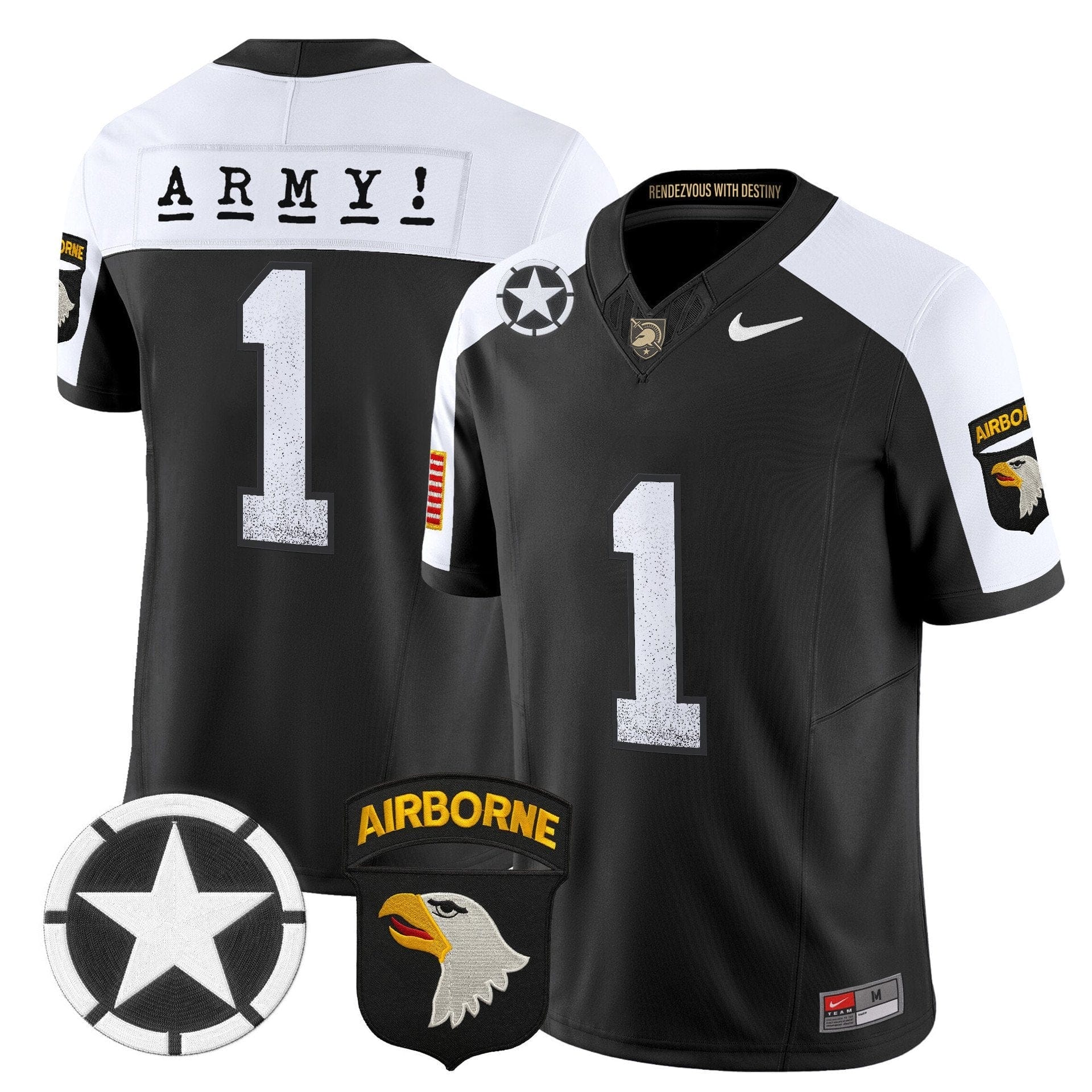 Team Jersey #1 Army Black Knights 2025 Screaming Eagles Stitched - Image 4