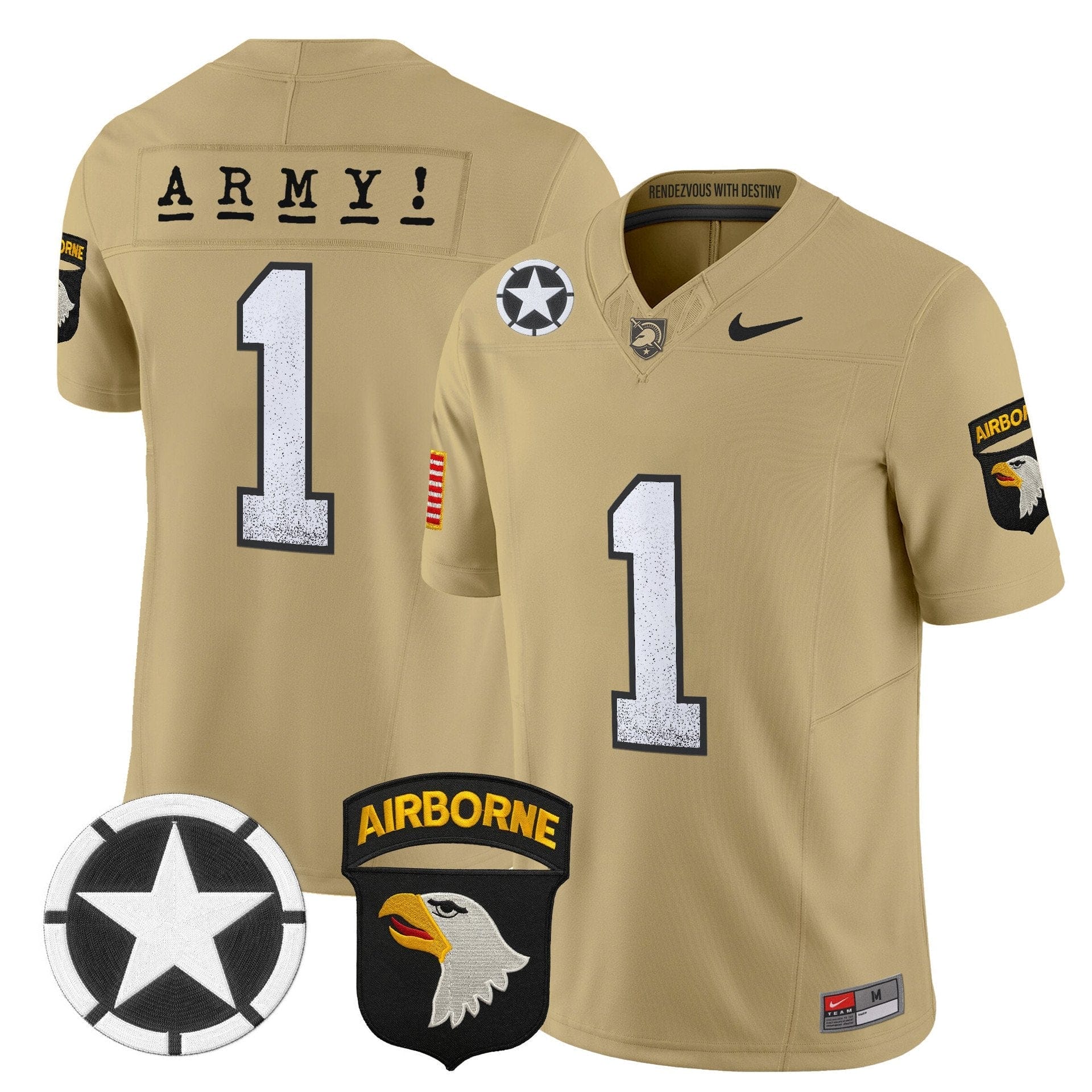 Team Jersey #1 Army Black Knights 2025 Screaming Eagles Stitched - Image 3