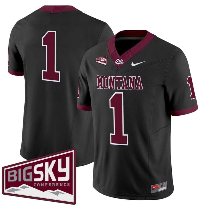 Team Jersey #1 Montana Grizzlies 2025 Vapor Limited Stitched Black Alter 1 Team Jersey #1 Montana Grizzlies 2025 Vapor Limited Stitched Black Alter