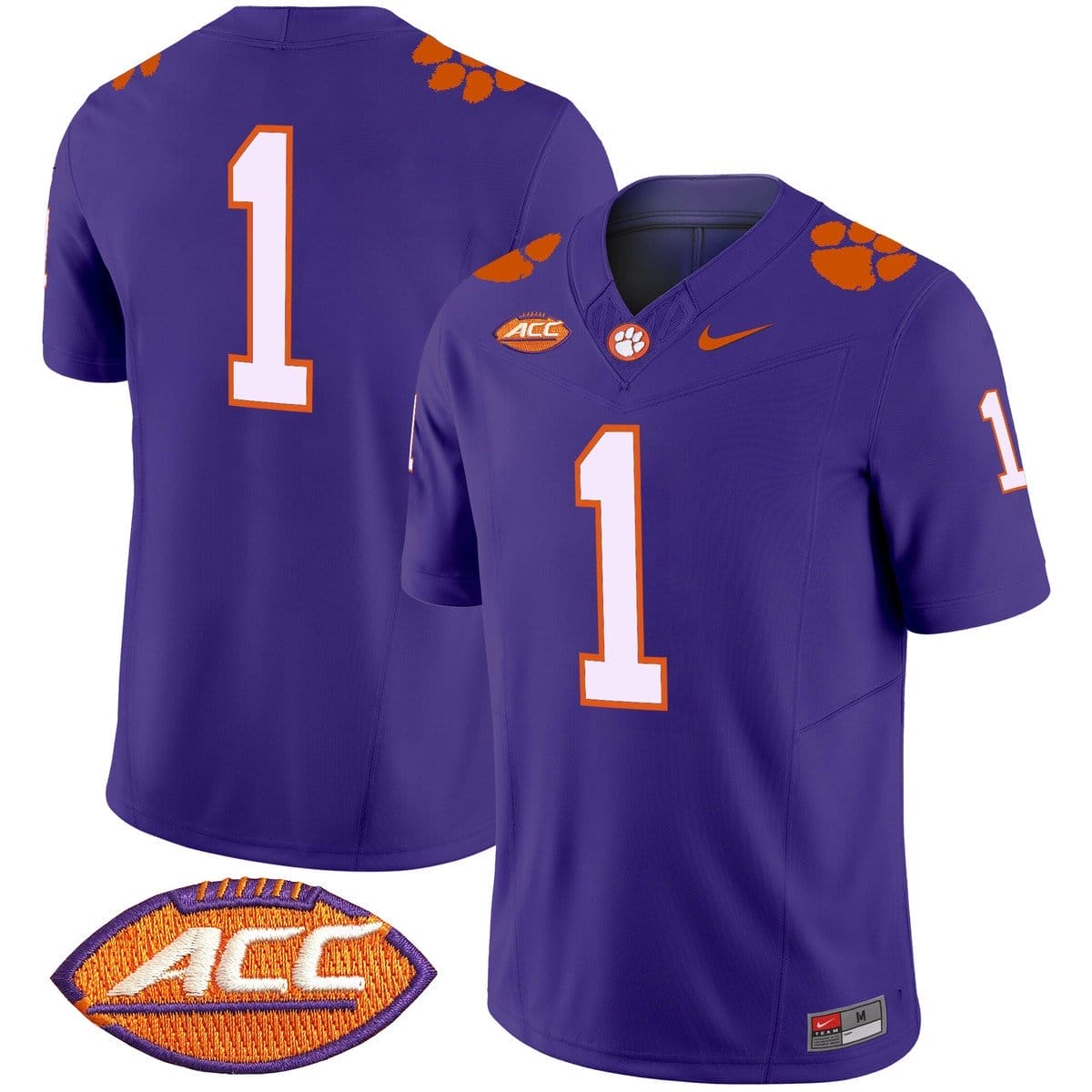 Team Jersey #1 Clemson Tigers 2025 Vapor Limited Stitched 6 Team Jersey #1 Clemson Tigers 2025 Vapor Limited Stitched - Image 6