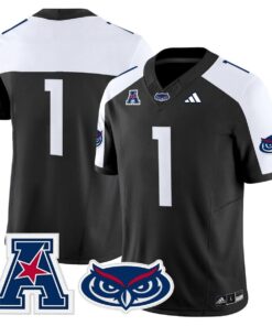 Team Jersey 1 Florida Atlantic Owls 2025 All Stitched Black Alter