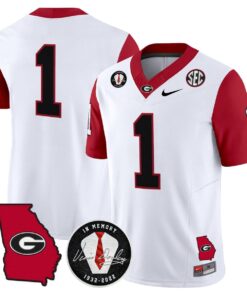 Alternative view of Team Jersey #1 Georgia Bulldogs 2025 Vapor Limited Stitched