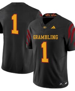 Team Jersey #1 Grambling Tigers 2025 Vapor Limited Stitched Black Alter