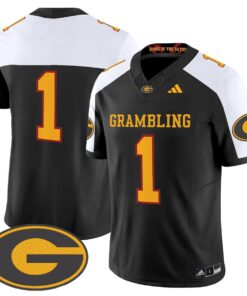 Alternative view of Team Jersey #1 Grambling Tigers 2025 Vapor Limited Stitched Black Alter