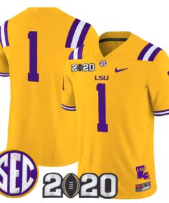Team Jersey #1 LSU Tigers 2020 National Champions Limited Stitched 7 Team Jersey 1 LSU Tigers 2020 National Champions Limited Stitched Gold