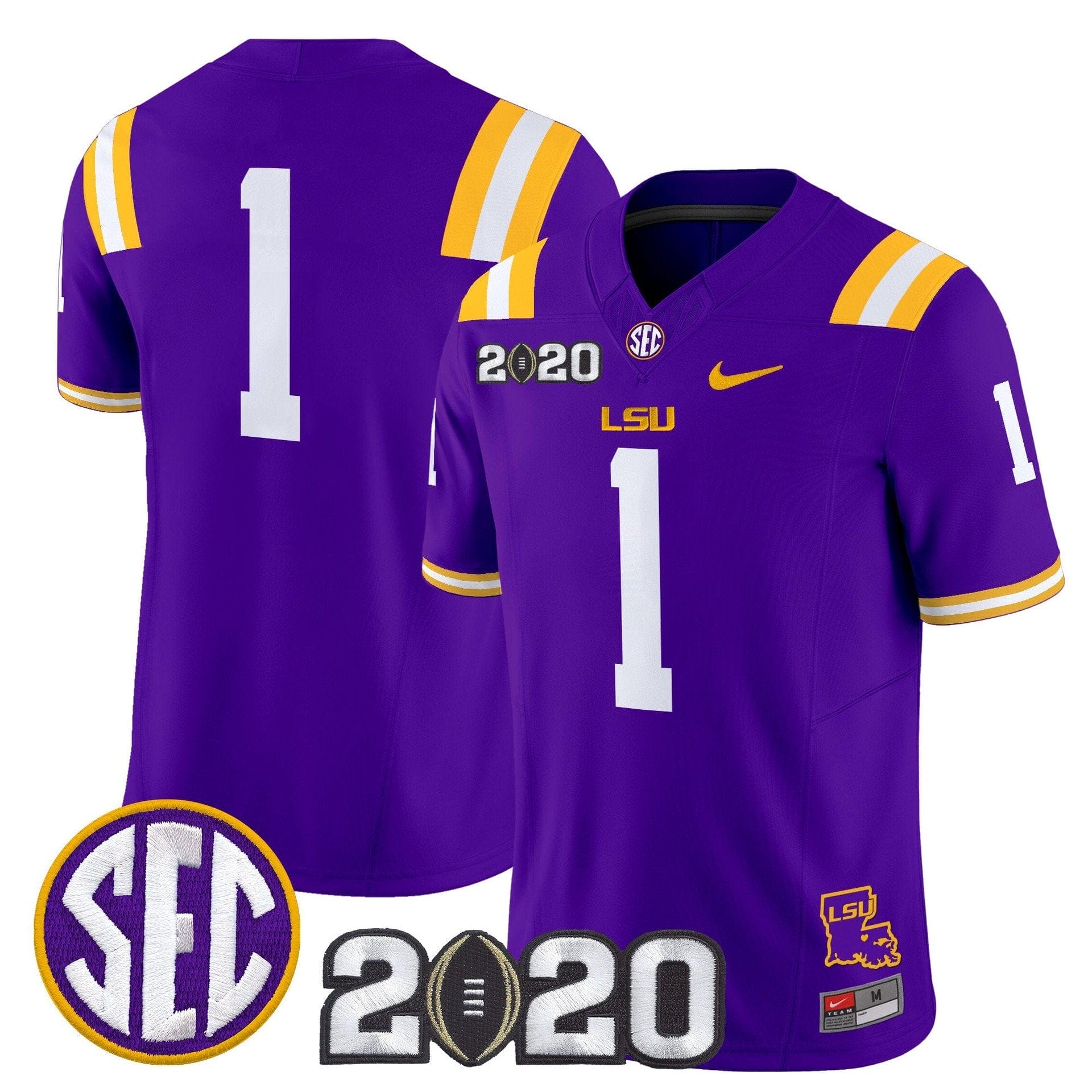 Team Jersey #1 LSU Tigers 2020 National Champions Limited Stitched 5 Team Jersey #1 LSU Tigers 2020 National Champions Limited Stitched - Image 5