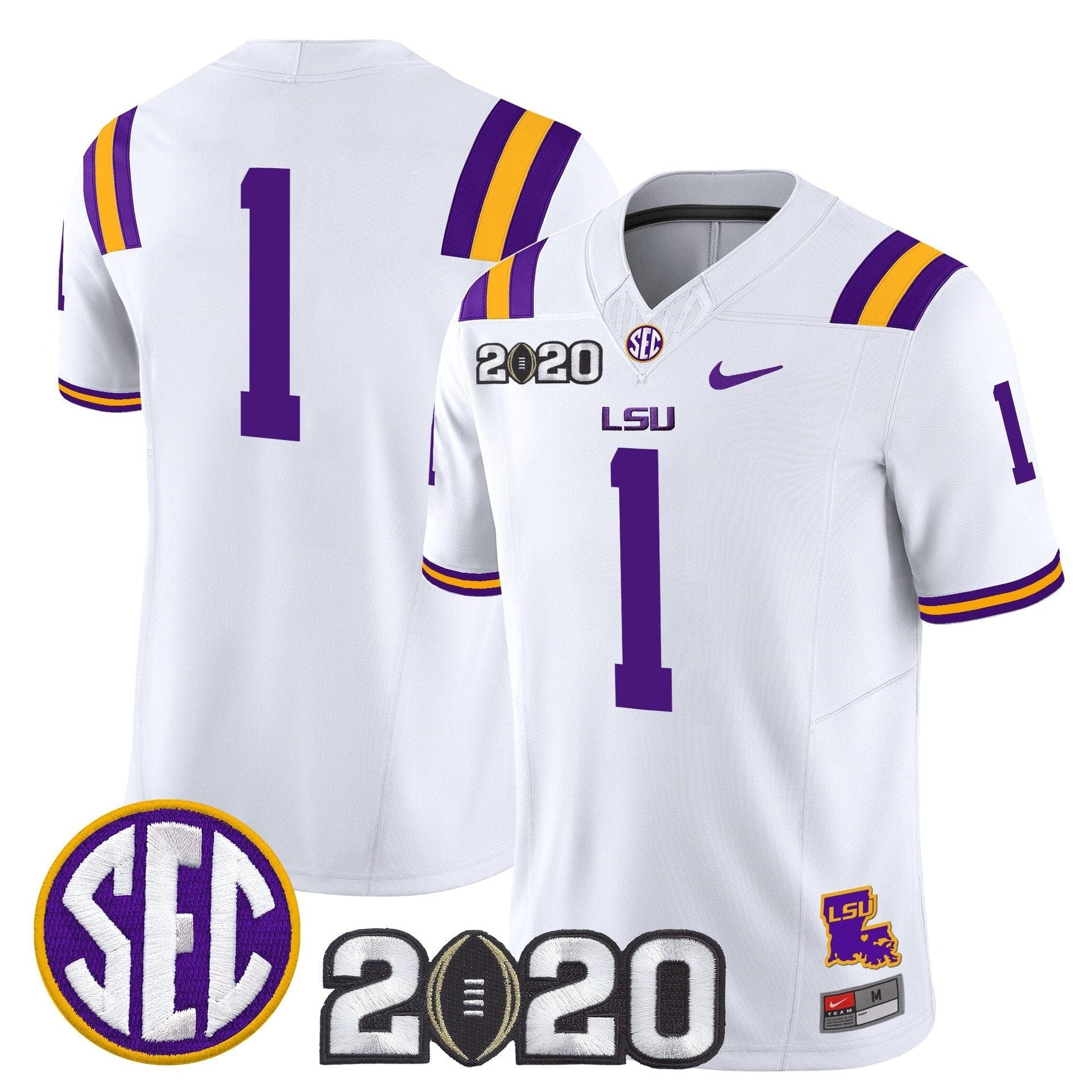 Team Jersey #1 LSU Tigers 2020 National Champions Limited Stitched 1 Team Jersey #1 LSU Tigers 2020 National Champions Limited Stitched