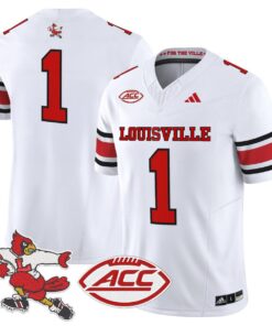 Alternative view of Team Jersey #1 Louisville Cardinals 1980s Throwback Limited Stitched